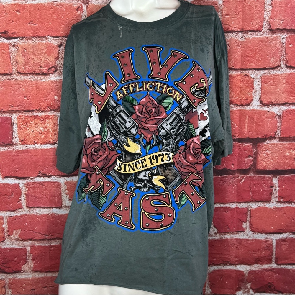 Affliction Women’s Short Sleeve Graphic T-Shirt -Size: XXL -NWOT